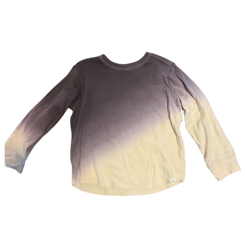 Gap Boys Waffle Ombré long sleeve shirt crème/grey size 4 EUC